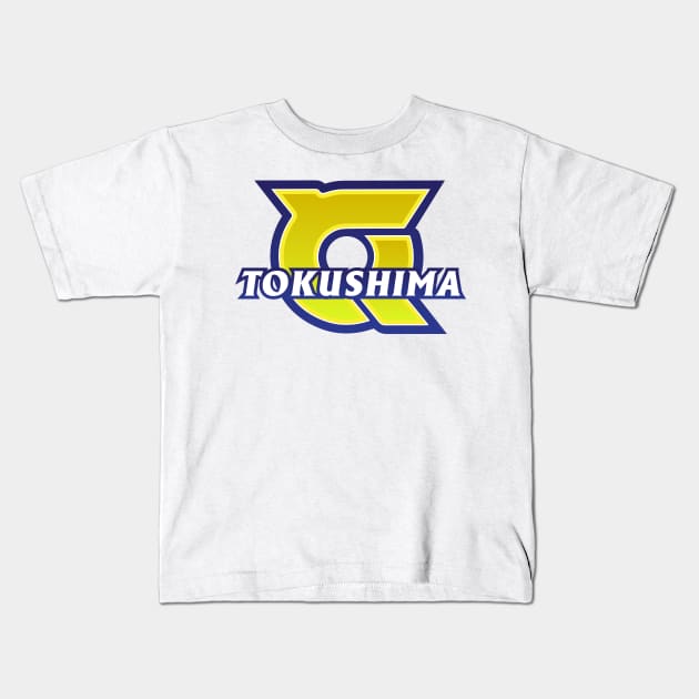 Tokushima Prefecture Japanese Symbol Kids T-Shirt by PsychicCat